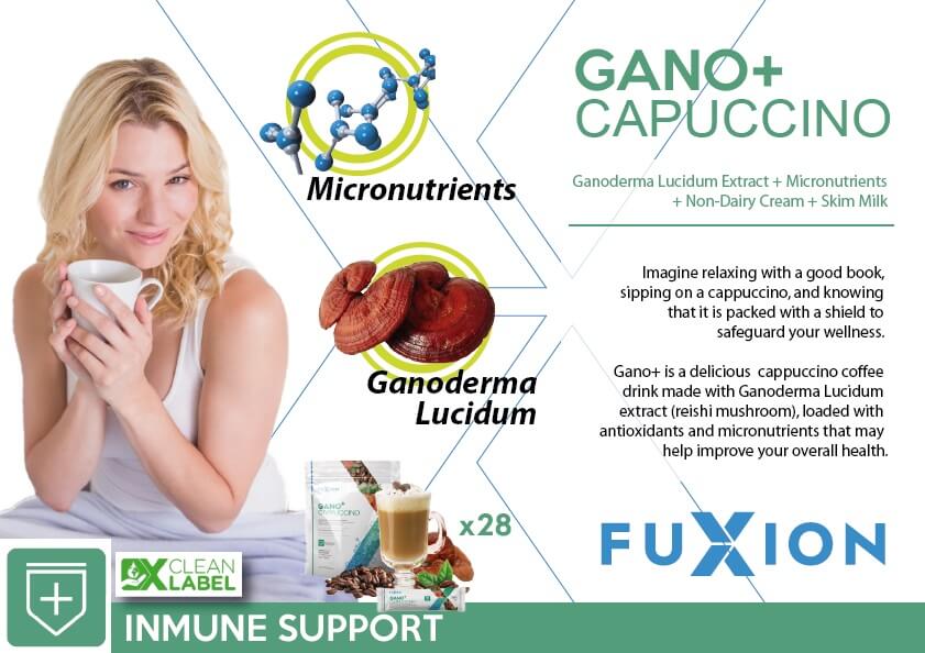 GANO+ CAPUCCINO FUXION USA: quillay, ganoderma for immune system. Price