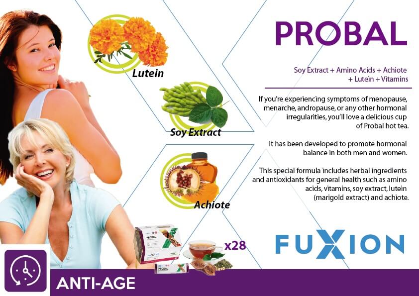 PROBAL FUXION USA: vitamins for women and menopause. Aguaje, tocopherol. Price